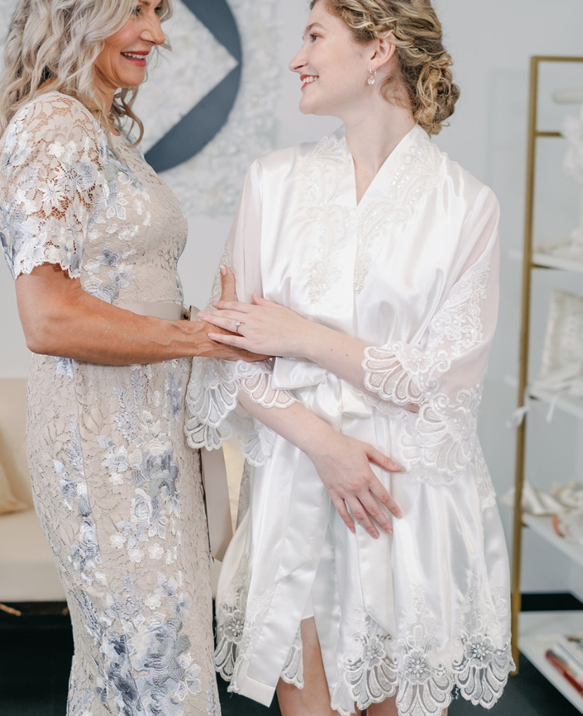 Wedding Robes For Brides Made From Mom's Wedding Dress