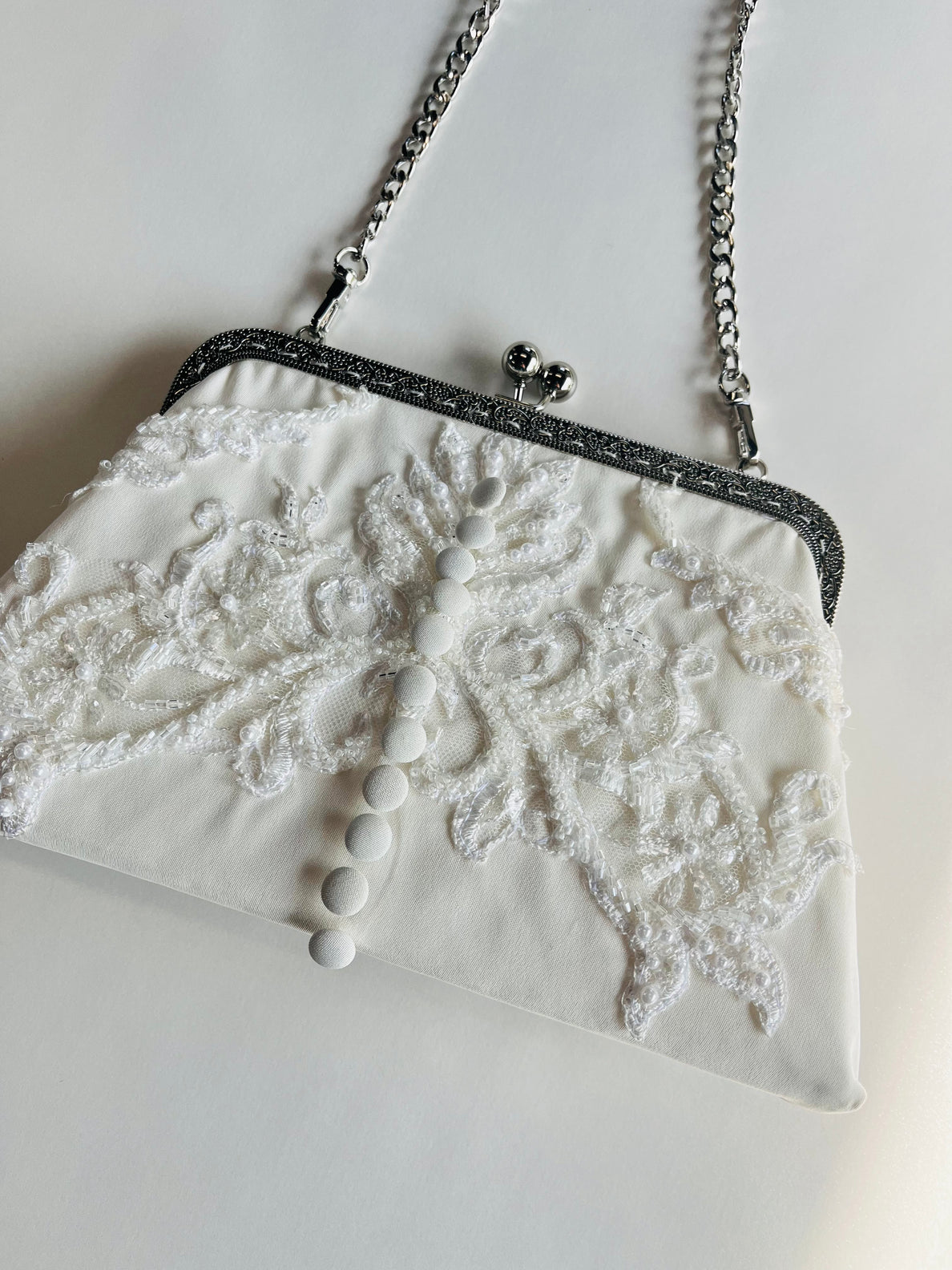 Ivory Satin Floral Clutch | Bridal Purse | Couture Evening Bag – The Bella  Rosa Collection