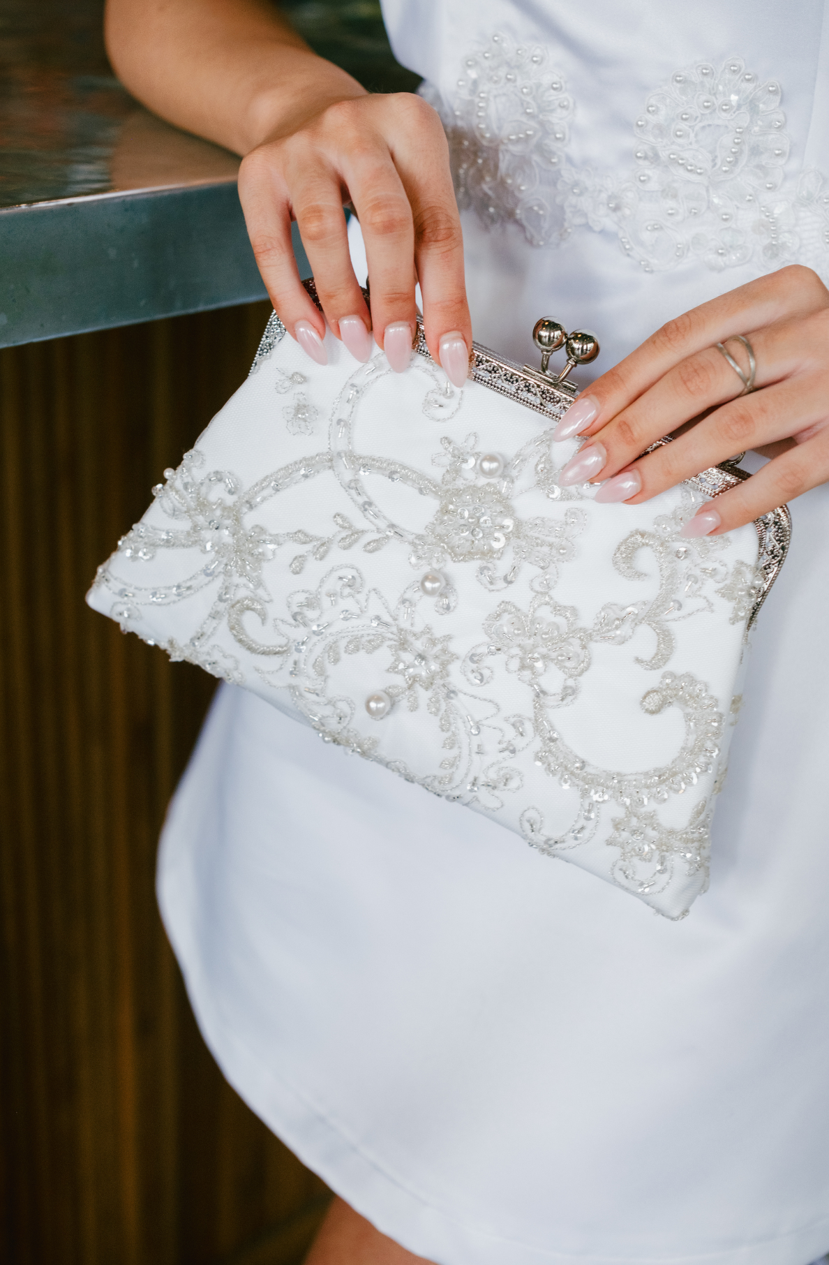 Clutch with Filigree Top