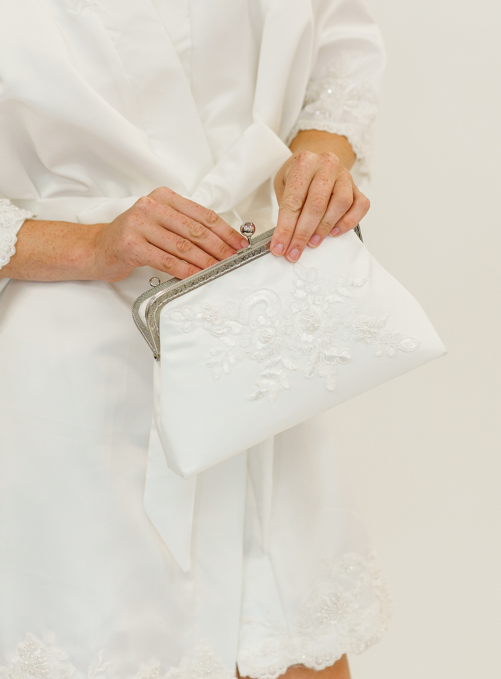 Luxury Leather Bridesmaid Wrist Strap Clutch Bag