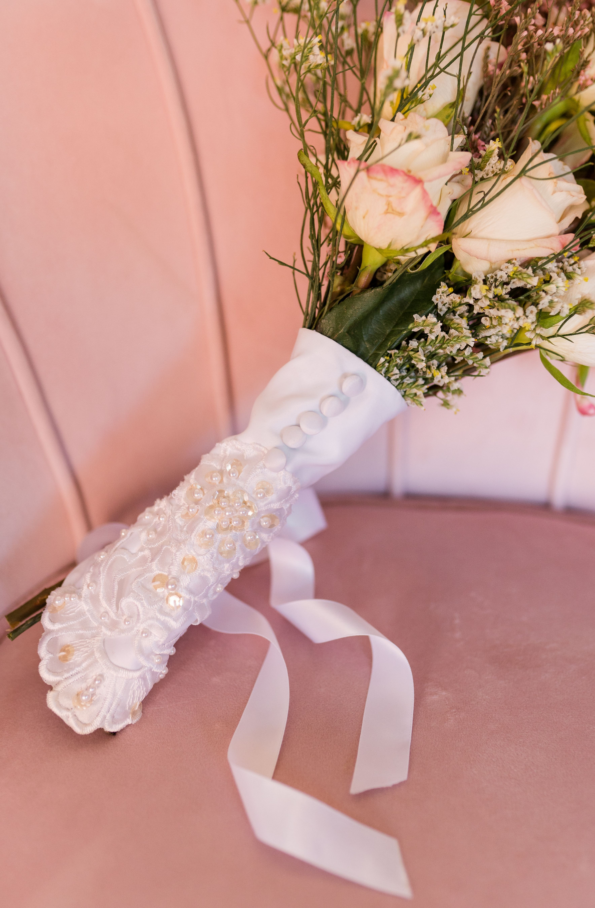 flower wedding bouquet holder for bride silver crystals weddings jewelry